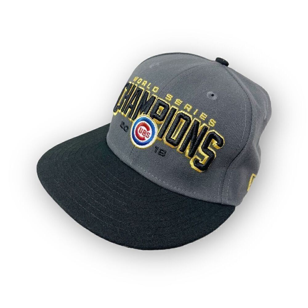Chicago Cubs 2016 World Series Champions Hat Cap 6 7/8 Gray New Era 59Fifty